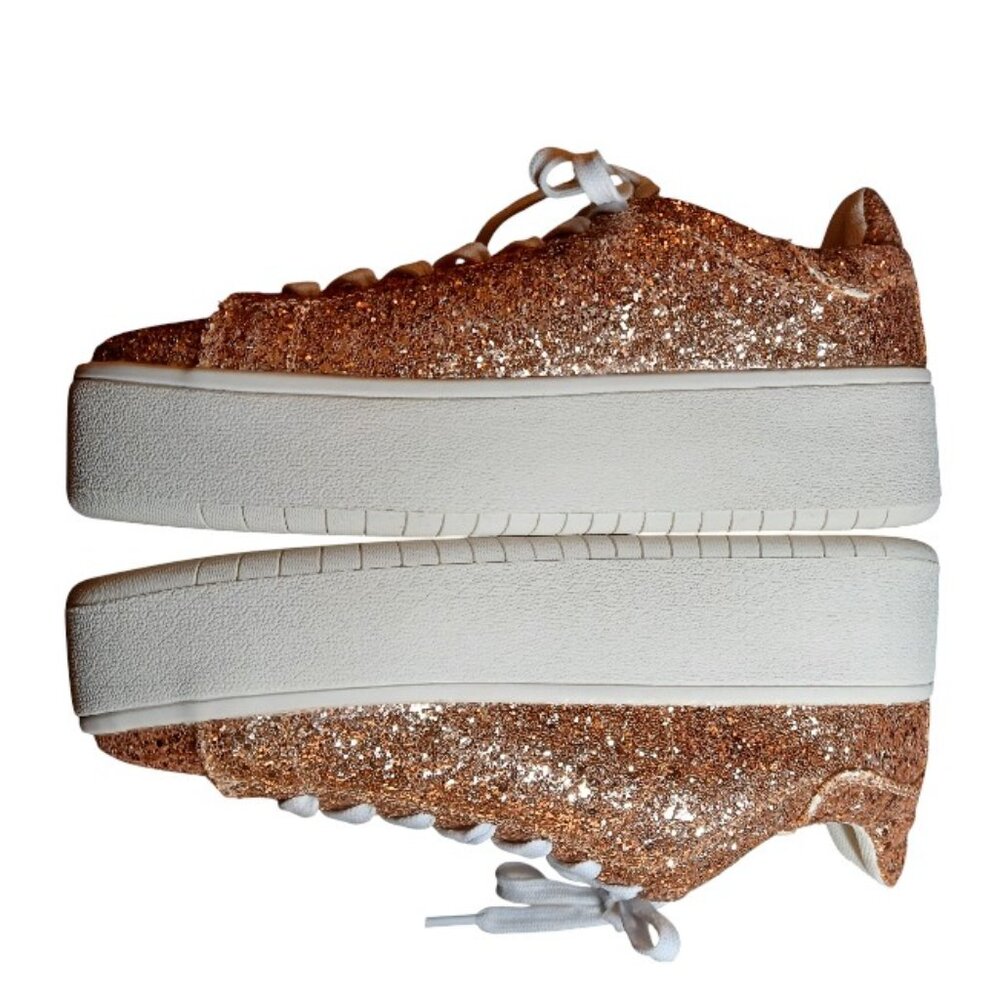 J. ADAMS Gold Glitter Platform Sneakers Size 7.5M - Like New. - Picture 3 of 9